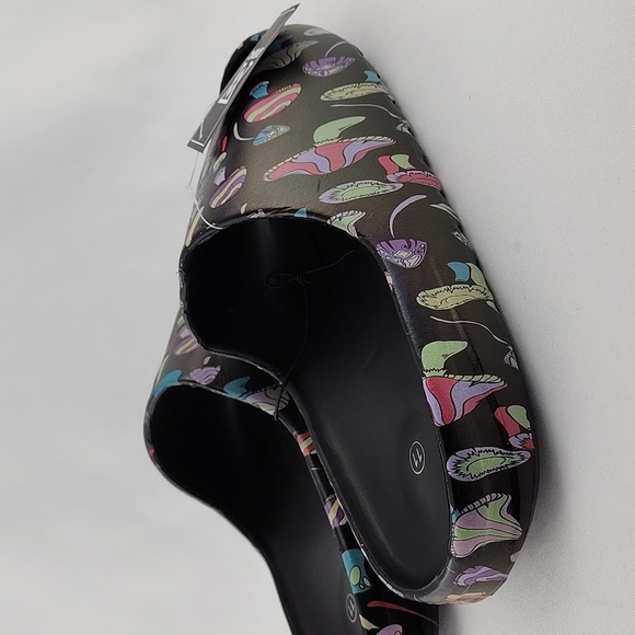 Arsenic Slide Sandals  Mushroom Print Black Size 11 - Picture 7 of 12